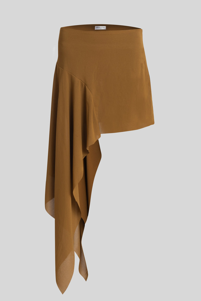 Asymmetrical skirt outlet brown