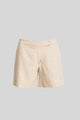 Tan Tailored Linen Shorts